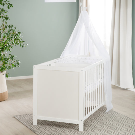 Multifunktionsbett with Beistellfunktion 60 x 120 cm, White, incl. Bettausstattung – Lifestyle Image (8/22)