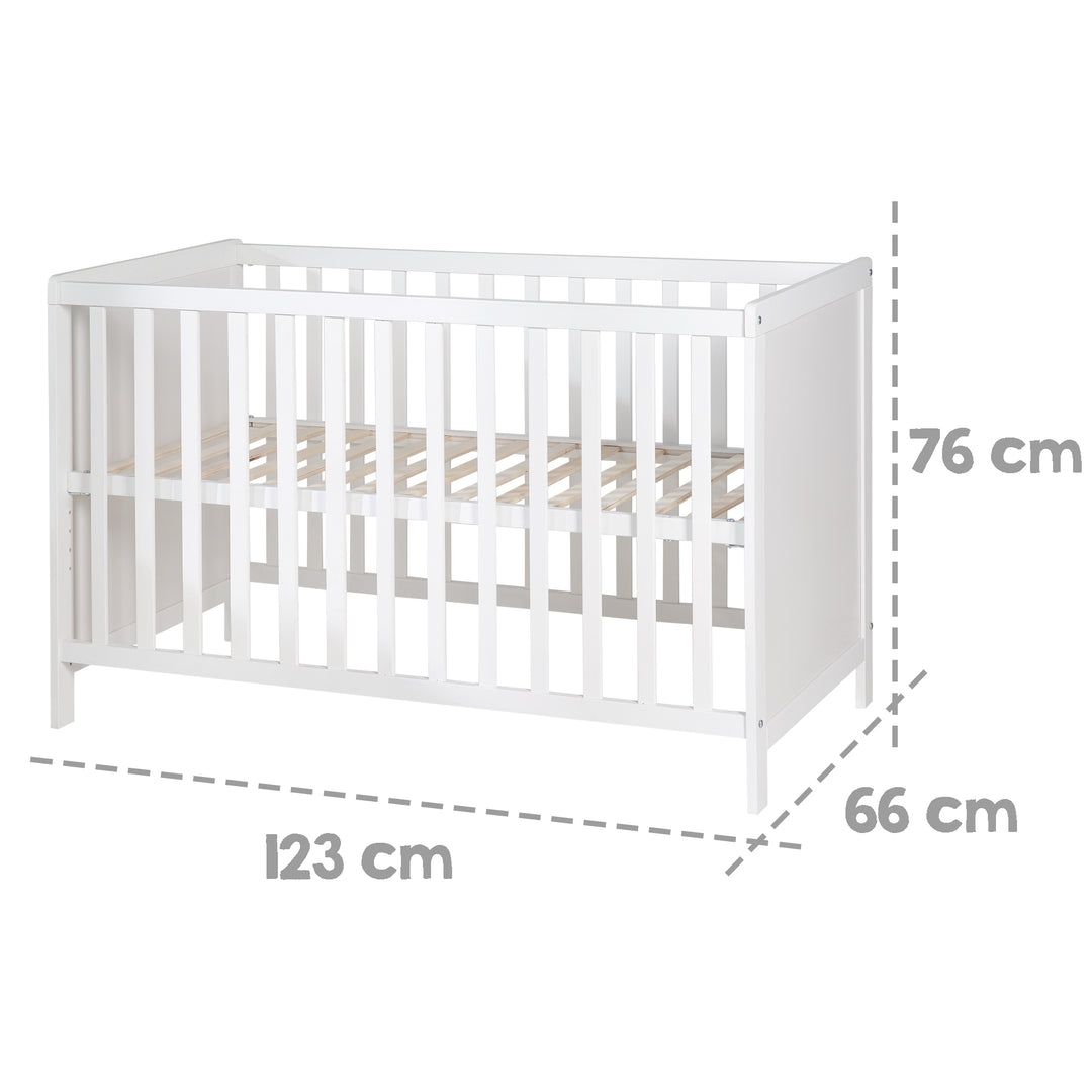 Multifunktionsbett with Beistellfunktion 60 x 120 cm, White, incl. Bettausstattung – Infographic (4/22)