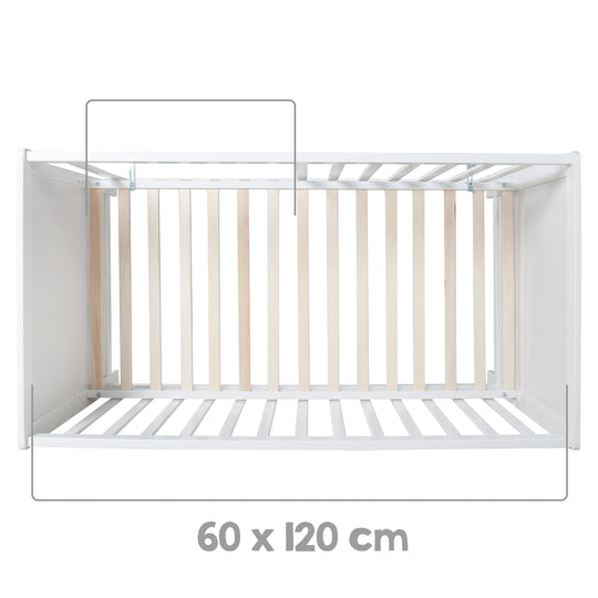 Set cameretta 'roba Style' incl. cassettiera fasciatoio & lettino da co-sleeping, con rete a doghe, 60 x 120 cm, bianco – Infografica (10/20)