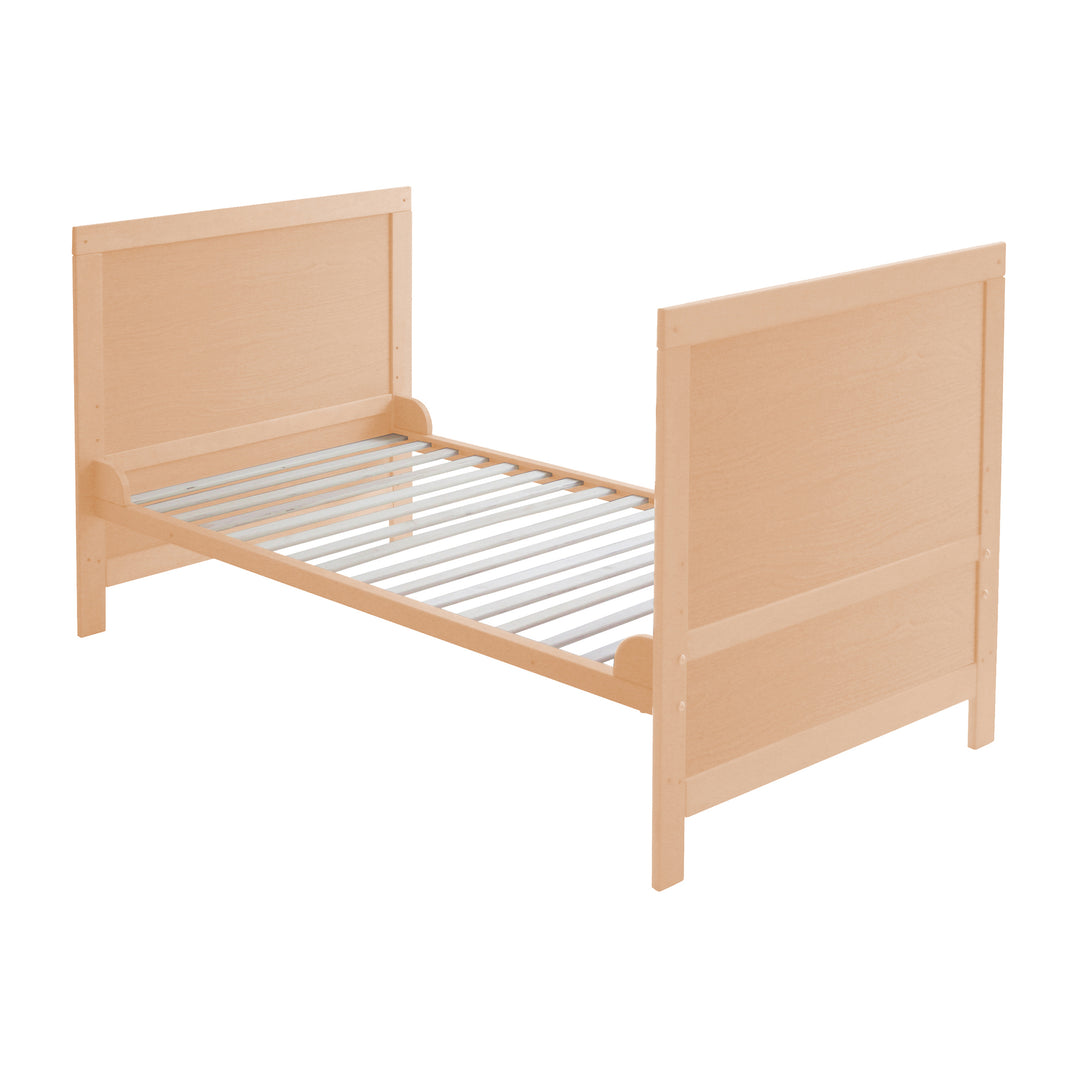 Cuna combinada, 70 x 140 cm, natural, 3posiciones regulable, barrotes extraíbles, convertible para cama junior – Recorte (3/5)