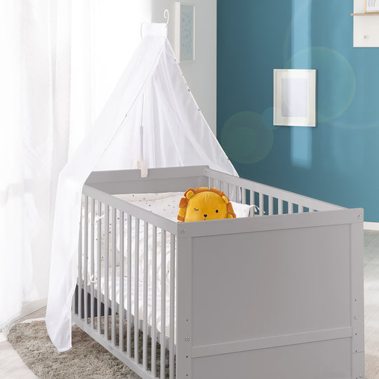 Set letto completo 'Sternenzauber grigio' 70 x 140 cm, talpa, incl. biancheria da letto, baldacchino, riduttore paracolpi & materasso – Foto d'ambiente (2/19)