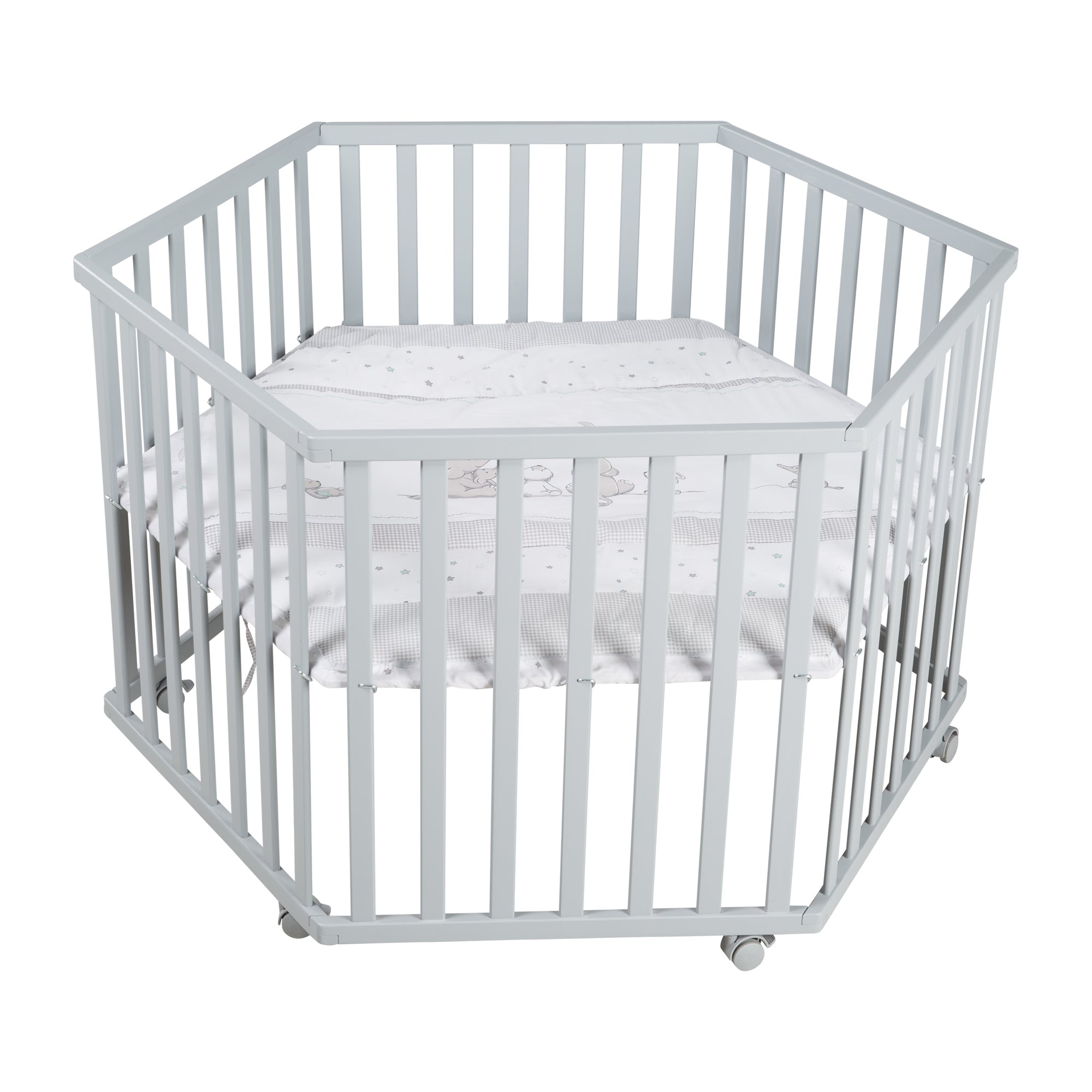 Parc 'Sternenzauber' 6côtés, incl. protection intérieure, bois taupe – Détourage (1/13)
