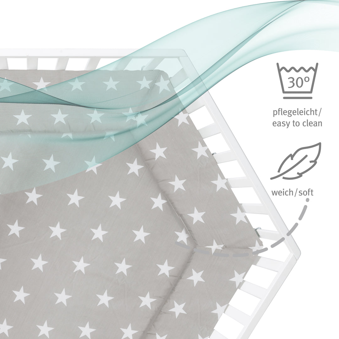 Parc 'Little Stars' 6côtés, incl. protection intérieure, bois blanc – Infographie (9/13)