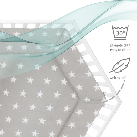 Parc 'Little Stars' 6côtés, incl. protection intérieure, bois blanc – Infographie (9/13)