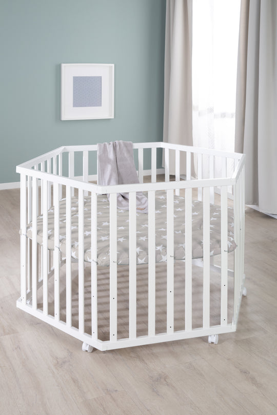 Parc 'Little Stars' 6côtés, incl. protection intérieure, bois blanc – Photo spéciale (11/13)