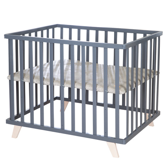 Box 75 x 100 con piedini in legno incl. riduttore 'Greyish trapuntato' - Legno antracite – Ritaglio (1/10)