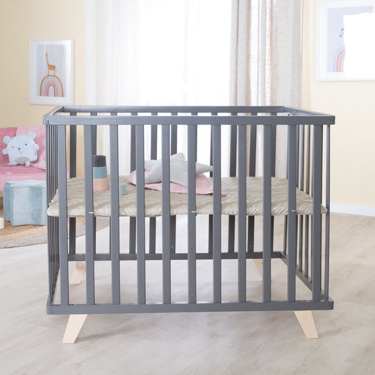 Box 75 x 100 con piedini in legno incl. riduttore 'Greyish trapuntato' - Legno antracite – Foto d'ambiente (2/10)