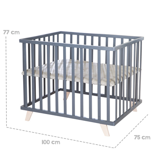 Box 75 x 100 con piedini in legno incl. riduttore 'Greyish trapuntato' - Legno antracite – Infografica (7/10)