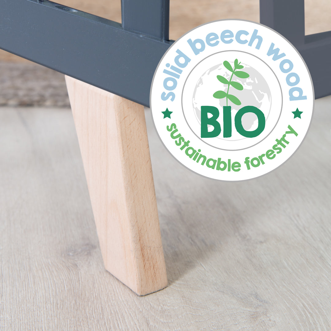 Box 75 x 100 con piedini in legno incl. riduttore 'Greyish trapuntato' - Legno antracite – Infografica (9/10)