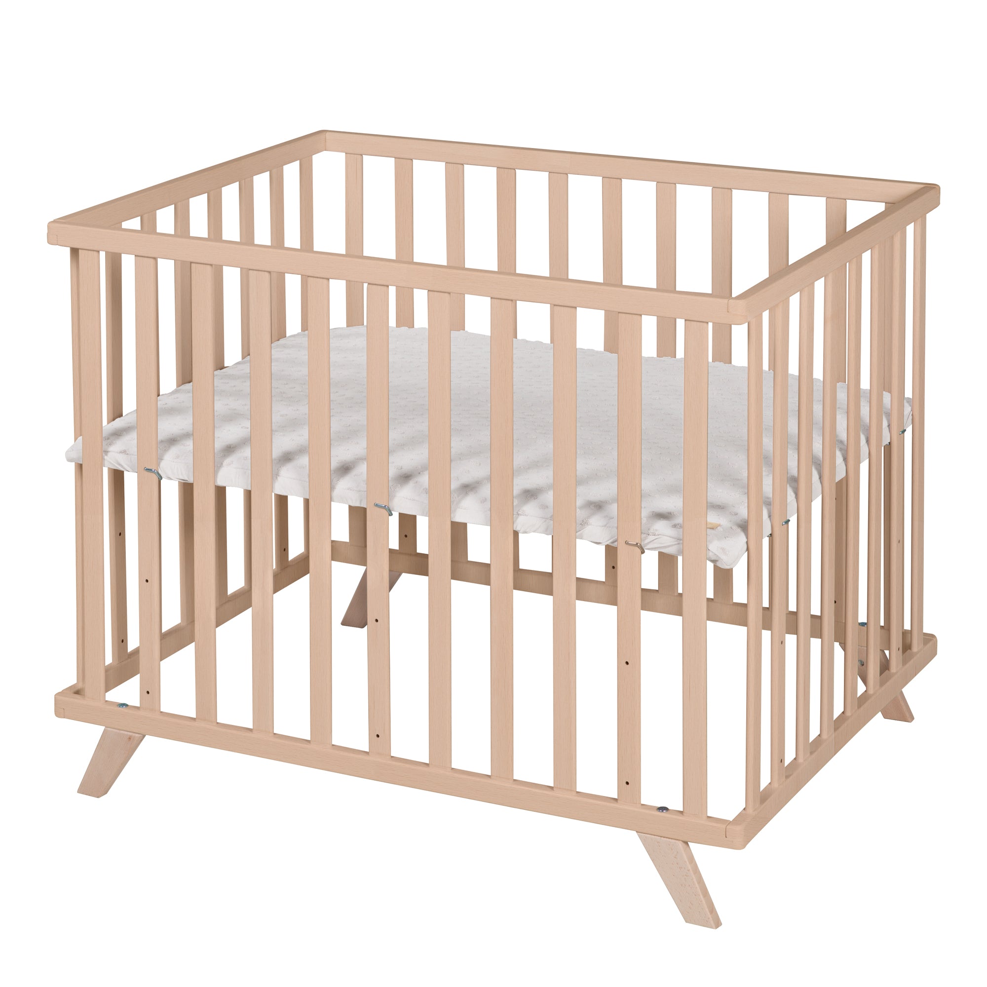 Parque 75 x 100 cm natural incl. gris colchoneta para parque 'Lil Planet' – Foto del producto (1/8)