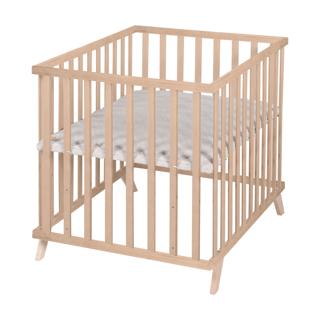 Playpen 75 x 100 cm Natural incl. Grey Playpen Mat 'Lil Planet' – Product Image (7/8)