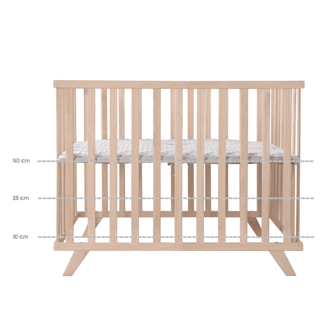 Playpen 75 x 100 cm Natural incl. Grey Playpen Mat 'Lil Planet' – Cutout (5/8)