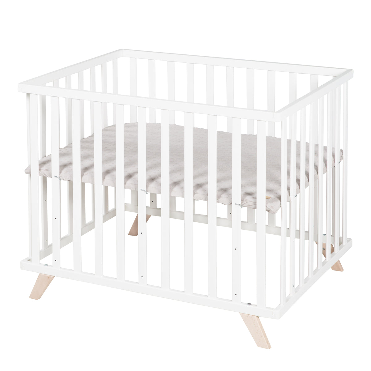 Box 75 x 100 cm bianco incl. grigio materassino per box 'Lil Planet' – Ritaglio (1/8)