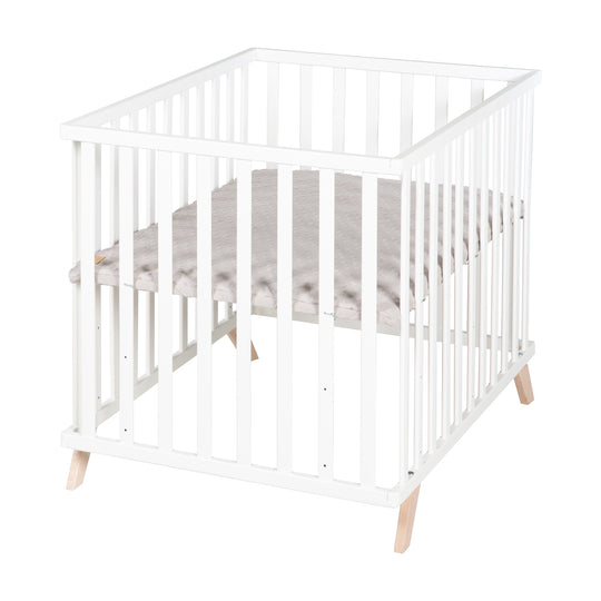 Box 75 x 100 cm bianco incl. grigio materassino per box 'Lil Planet' – Ritaglio (7/8)
