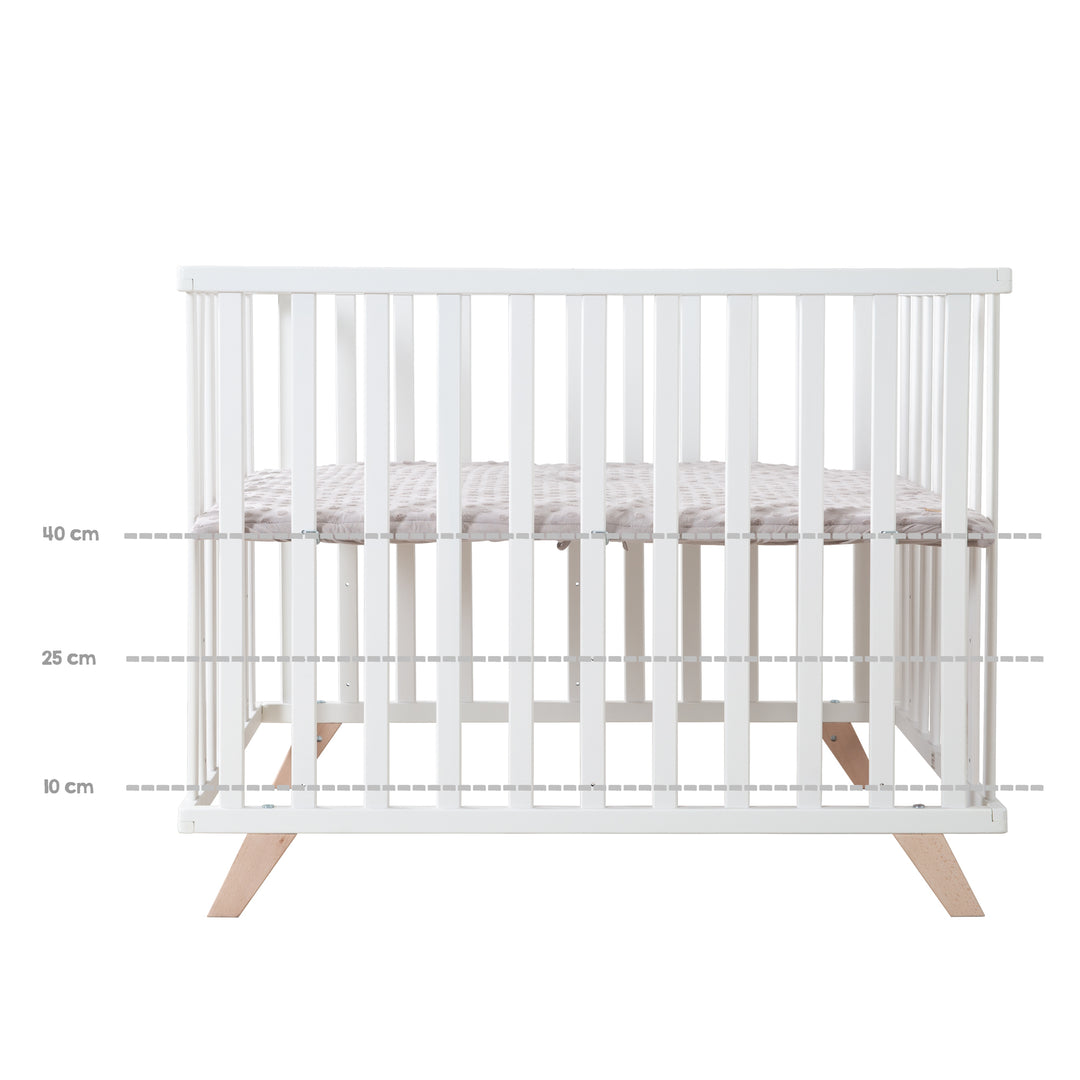 Box 75 x 100 cm bianco incl. grigio materassino per box 'Lil Planet' – Ritaglio (8/8)