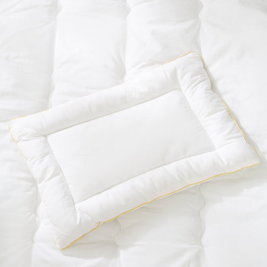 Copriletto trapuntato per bambini, per tutte le stagioni set culla (fodera interna), bianco, coperta 80 x 80 cm e cuscino 40 x 35 cm – Foto di dettaglio (6/6)