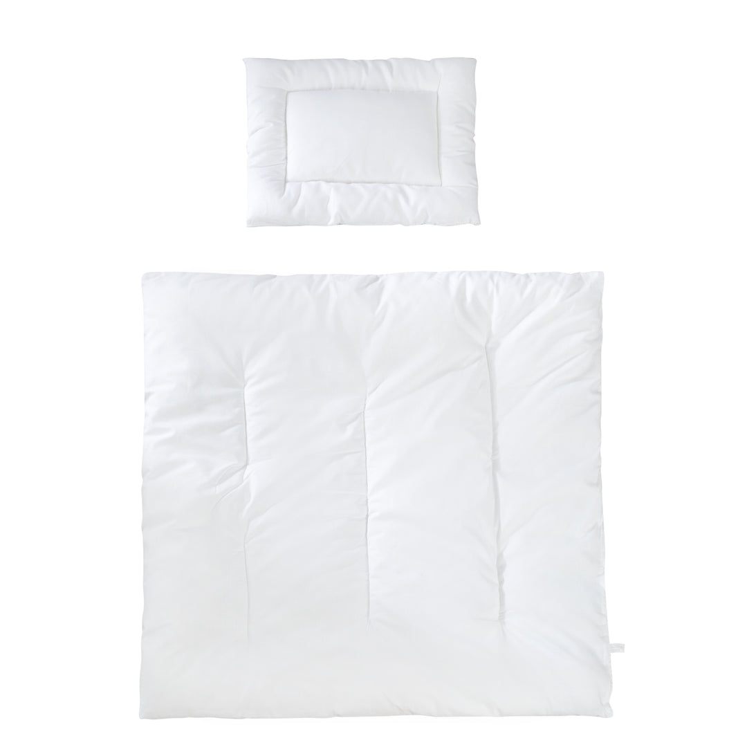 Copriletto trapuntato per bambini, per tutte le stagioni set culla (fodera interna), bianco, coperta 80 x 80 cm e cuscino 40 x 35 cm – Ritaglio (1/6)