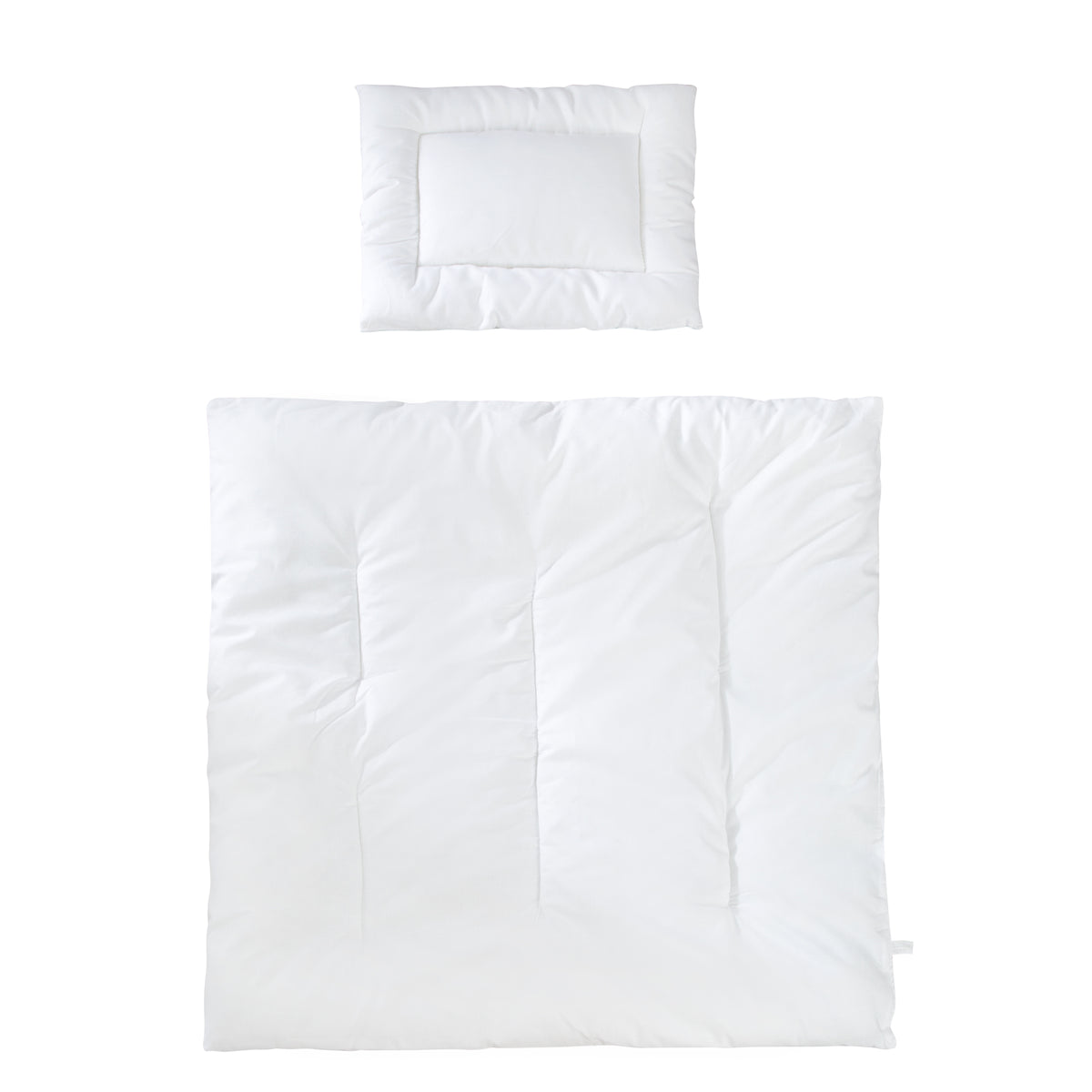 Couvre-lit matelassé enfant, toutes saisons set de berceau (enveloppe intérieure), blanc, couverture 80 x 80 cm et coussin 40 x 35 cm – Détourage (1/6)