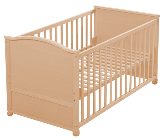 Lettino combinato 70 x 140 cm, naturale, regolabile in altezza, con sbarre removibili, trasformabile per letto junior – Ritaglio (1/3)