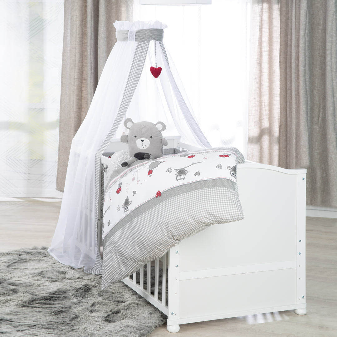 Set letto completo 'Adam & Gufo', 70 x 140 cm, trasformabile, incl. biancheria da letto, baldacchino, riduttore paracolpi & materasso – Foto d'ambiente (2/11)