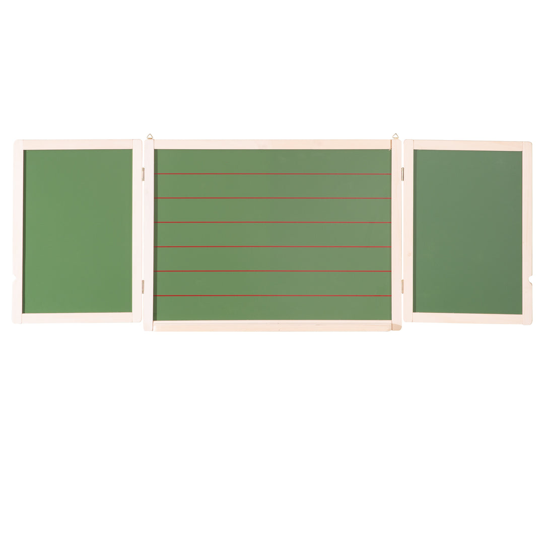 Tableau d'écriture et de dessin magnétique, blanc, ligné, incl. craie, chiffres magnétiques en bois & lettres – Détourage (14/14)