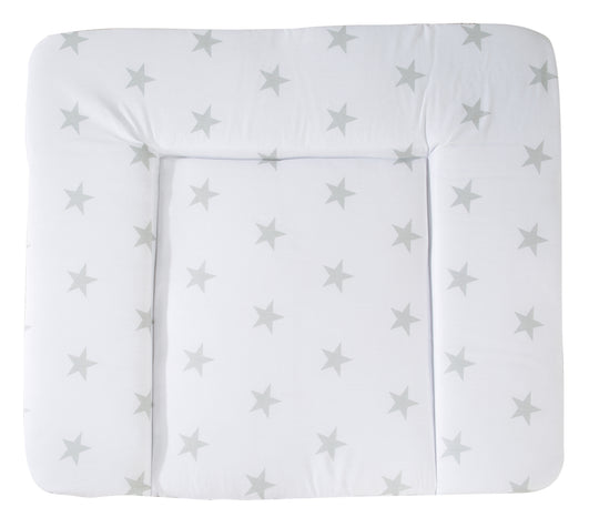 Wickelauflage 'Little Stars' - 85 x 75 cm - PU beschichtet - Weiß / Hellgrau – Freisteller (1/9)