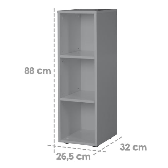 Scaffale laterale talpa, 2 ripiani removibili, scaffale per cameretta neonati e bambini, HxBxT 88 x 27 x 32 cm – Infografica (2/3)