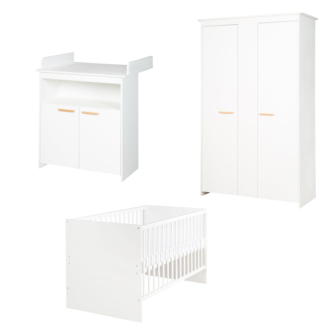 Zimmerset 'Anton' inkl. Kinderbett 70x140, Wickelkommode 2-türig, Kleiderschrank 2,5-türig – Freisteller (1/31)