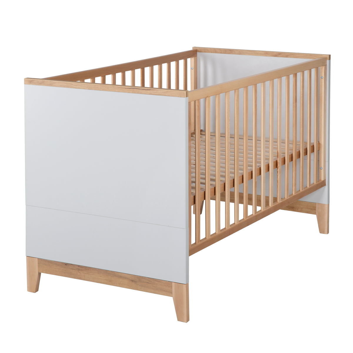 Lettino combinato 'Caro', 70 x 140 cm, regolabile in altezza, che cresce con il bambino, 3 sbarre removibili, trasformabile – Ritaglio (1/8)