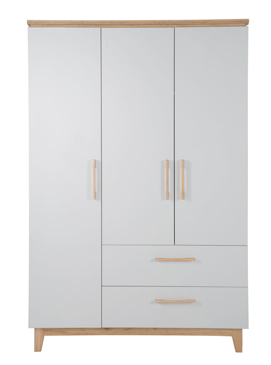 Set cameretta 'Caro', incl. letto combinato 70 x 140 cm, cassettiera fasciatoio & 3ante armadio, grigio chiaro/decoro rovere dorato – Ritaglio (4/18)