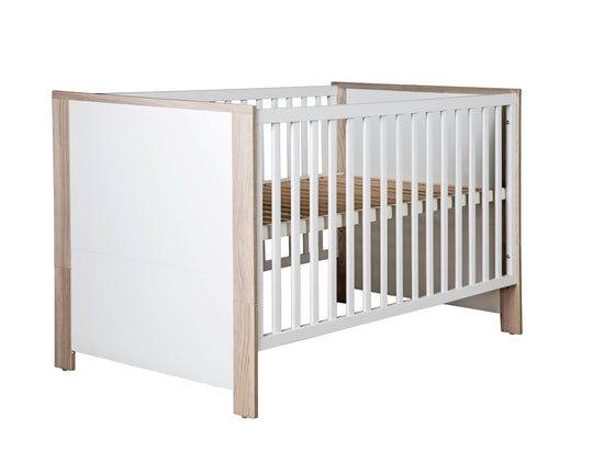 Möbelset 'Olaf' inkl. Kombi-Bett 70 x 140 cm & breiter Wickelkommode, Luna Elm/weiß – Freisteller (3/14)