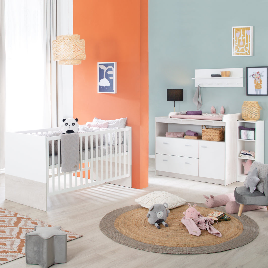 Furniture Set 'Julia' 2-Piece, incl. Convertible Cot Bed 70 x 140 cm & Changing Table Wide – Lifestyle Image (9/16)