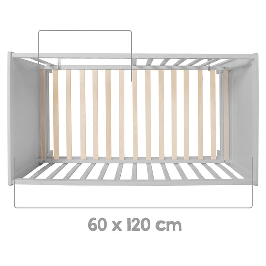 Set mobili 'Hamburg' - Lettino da co-sleeping 60x120 + cassettiera fasciatoio - Taupe – Infografica (12/16)