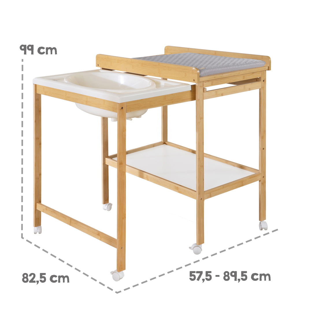 Combiné bain-change 'Bébé Pool' bicolore incl. matelas à langer 'roba Style' – Infographie (10/9)
