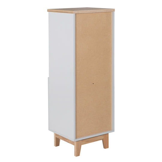 Scaffale a terra 'Caro', in legno per cameretta neonati e bambini, tecnologia soft-close, grigio chiaro / decoro rovere dorato – Ritaglio (6/7)