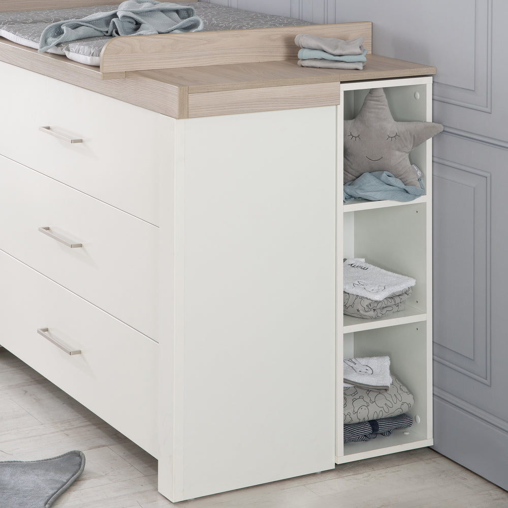Universal-Seitenregal, weiß, passend unter Wickelkommoden, für Baby- & Kinderzimmer – Milieubild (2/8)