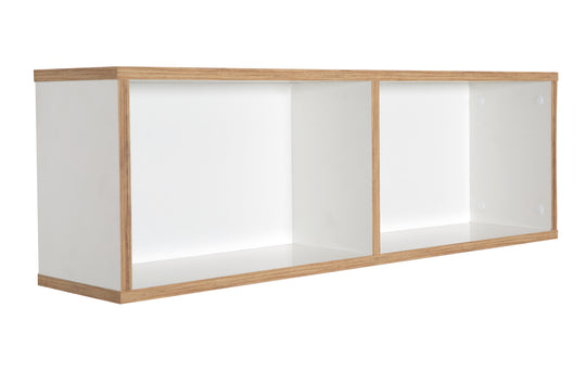 Scaffale a muro 'Finn', abbinato per cassettiera fasciatoio 'Finn', scaffale sospeso per cameretta, bianco/ decoro rovere dorato – Ritaglio (1/5)