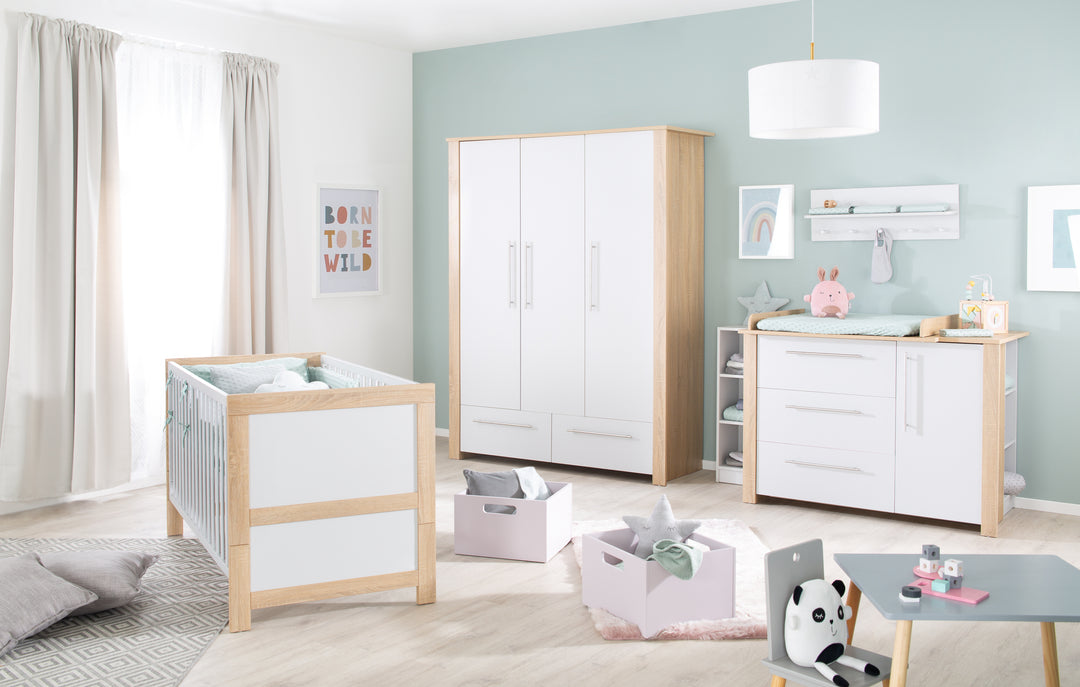 Wandgarderobe lichtgrau, für Baby- & Kinderzimmer, inkl. 1 Ablage & 5 Haken – Sonderbild (4/5)