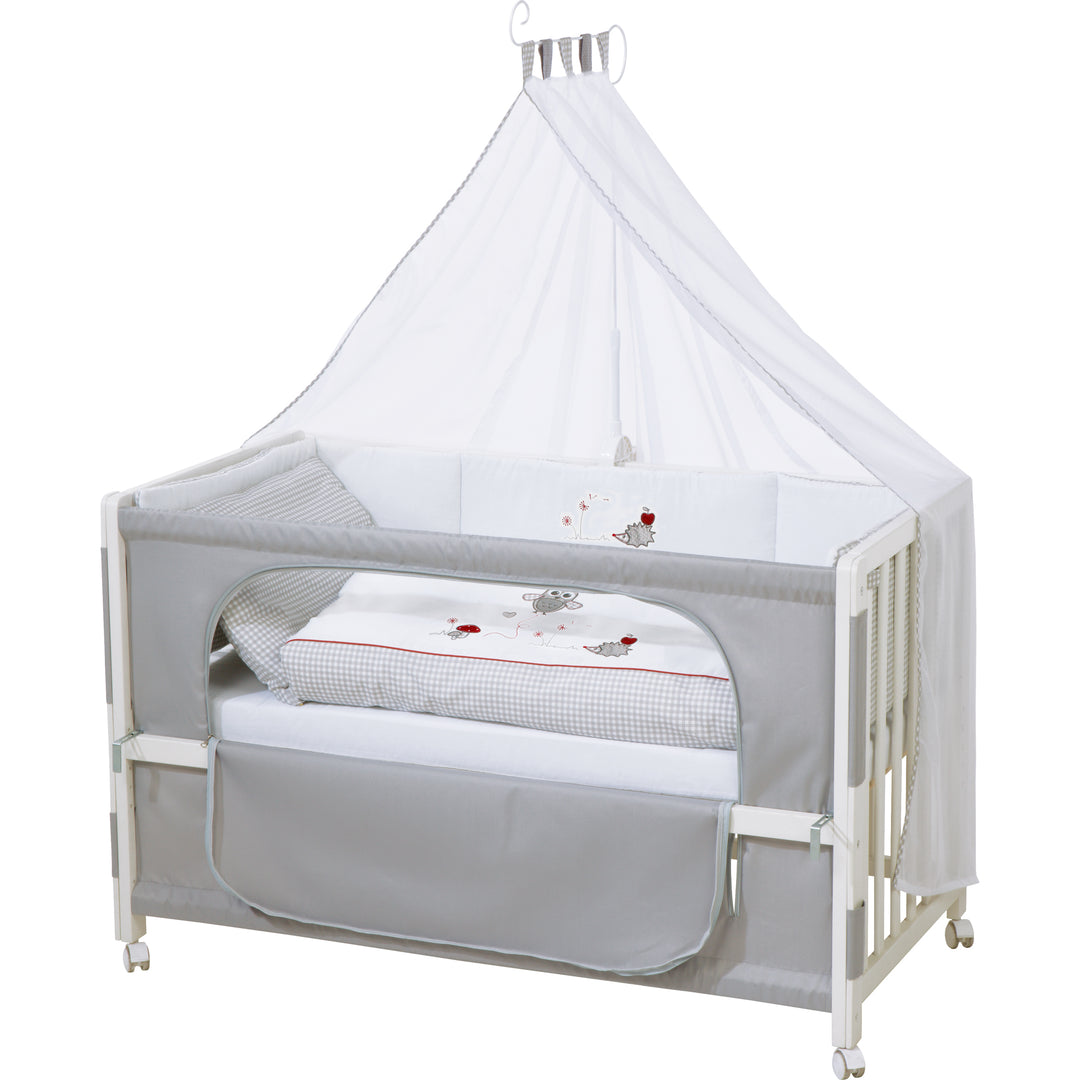 Room bed 'Adam & Gufo', 60 x 120 cm, lettino da co-sleeping per letto matrimoniale, completa dotazione – Ritaglio (5/6)