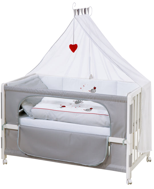 Room bed 'Adam & Gufo', 60 x 120 cm, lettino da co-sleeping per letto matrimoniale, completa dotazione – Ritaglio (1/6)