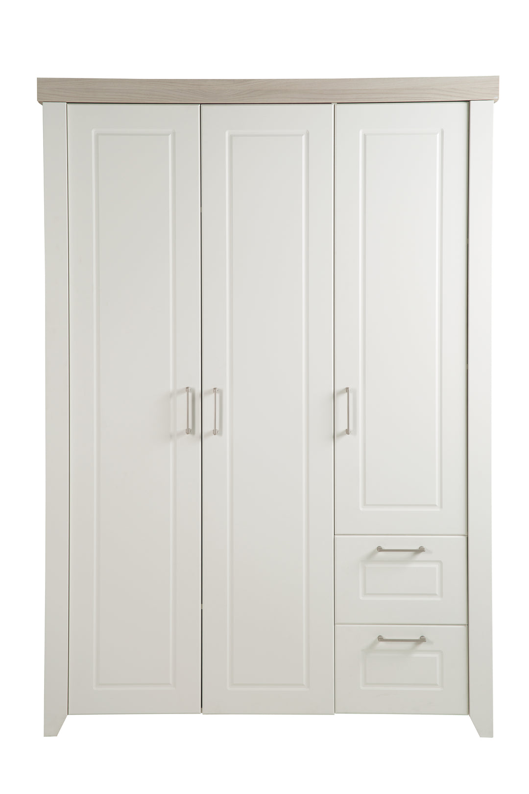 Armadio 'Felicia', 3-ante armadio, 2 cassetti, stile country, bianco – Ritaglio (3/7)