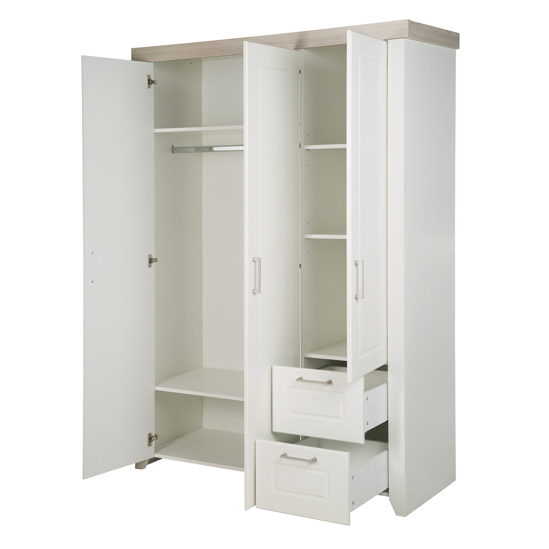 Set camera 'Felicia' incl. letto combinato 70 x 140 cm, cassettiera fasciatoio & 3ante armadio, luna elm / bianco – Ritaglio (14/21)
