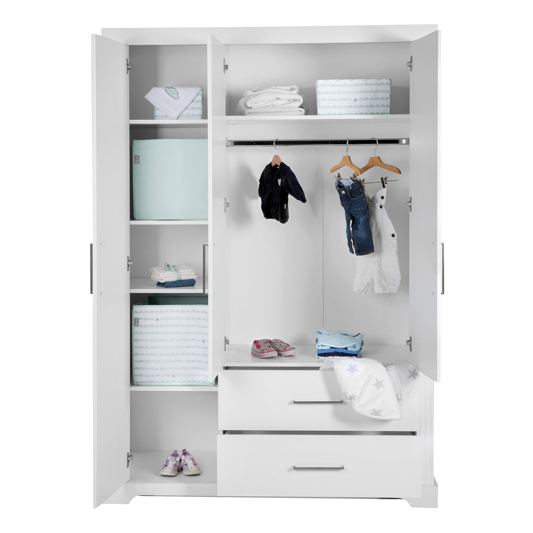 Set mobili 'Maxi' incl. letto combinato 70 x 140 cm, cassettiera fasciatoio & 3ante armadio, bianco – Ritaglio (13/17)