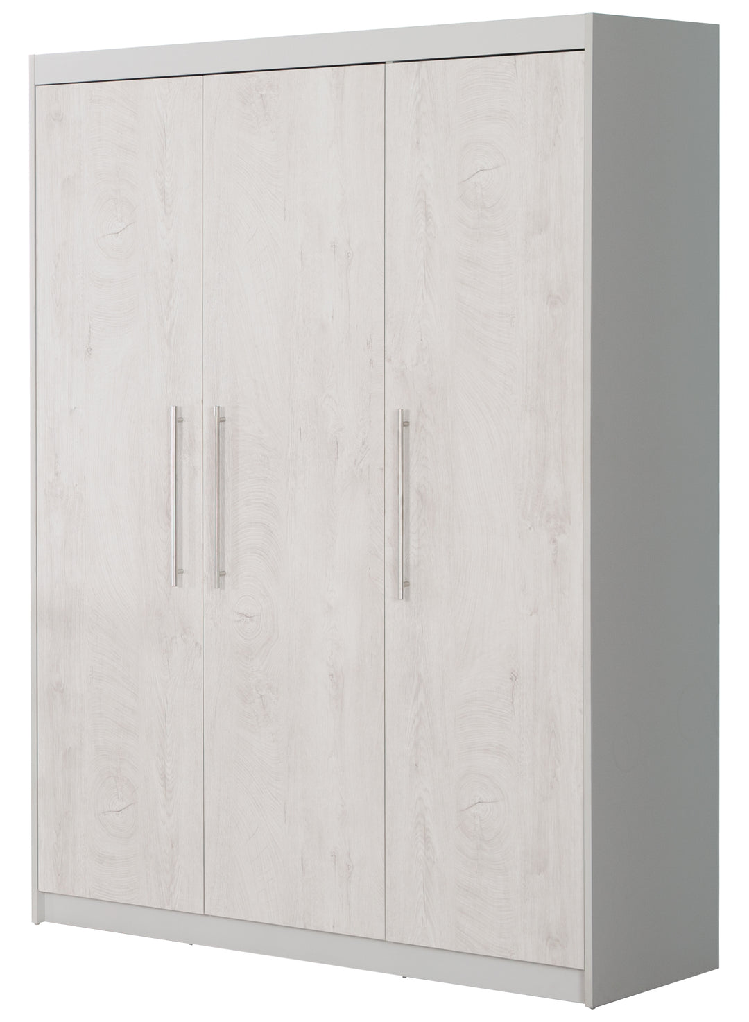 Kleiderschrank 'Maren 2', 3-Türen, 6 Böden, Drehtürenschrank, Lichtgrau & Weiß – Produktbild (1/4)