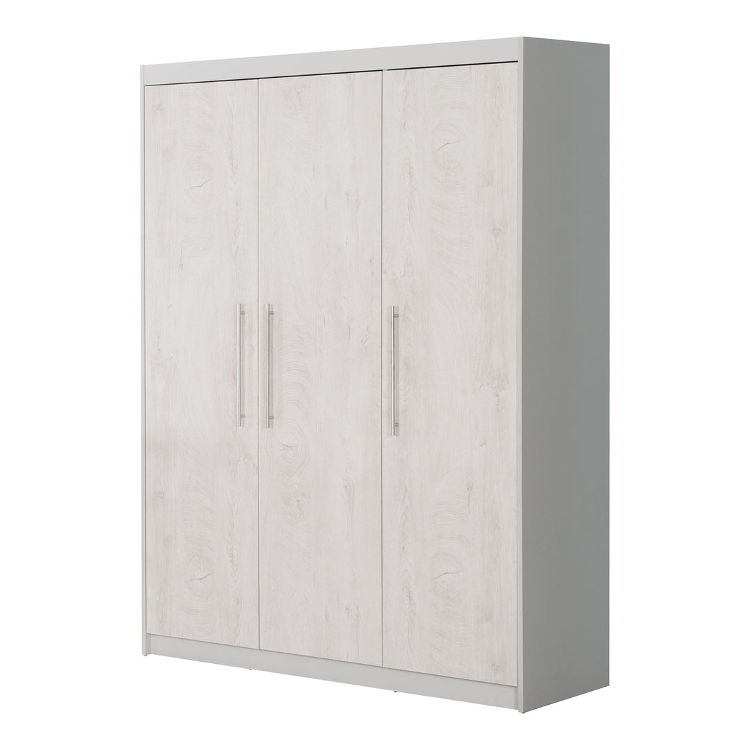 Children's Room Set 'Maren 2', incl. Convertible Cot Bed 70 x 140 cm, Changing Table Wide & 3-Door Cabinet, Light Grey/Whitewashed Oak – Product Image (9/12)