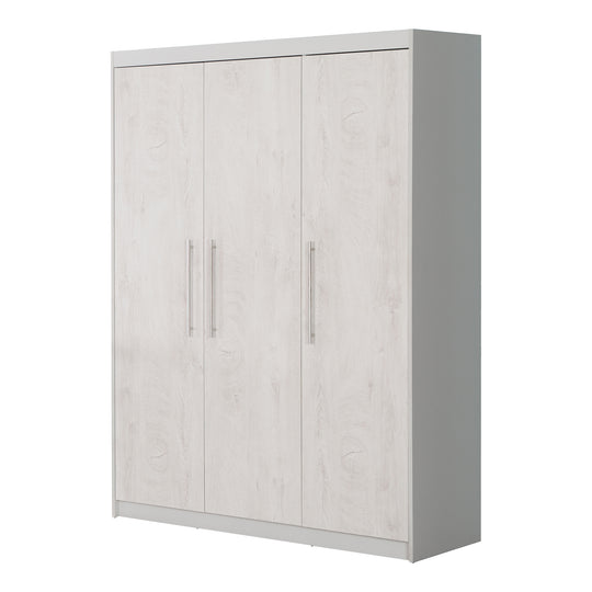 Children's Room Set 'Maren 2', incl. Convertible Cot Bed 70 x 140 cm, Changing Table Wide & 3-Door Cabinet, Light Grey/Whitewashed Oak – Product Image (9/12)