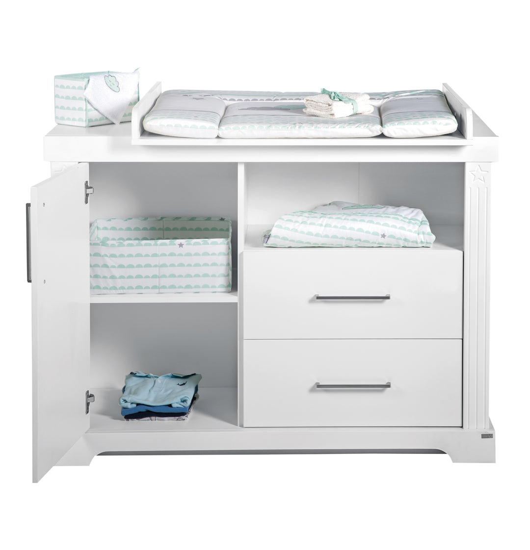 Set mobili per bambini 'Maxi' bianco incl. letto combinato, 70 x 140 cm & largo cassettiera fasciatoio – Ritaglio (10/11)