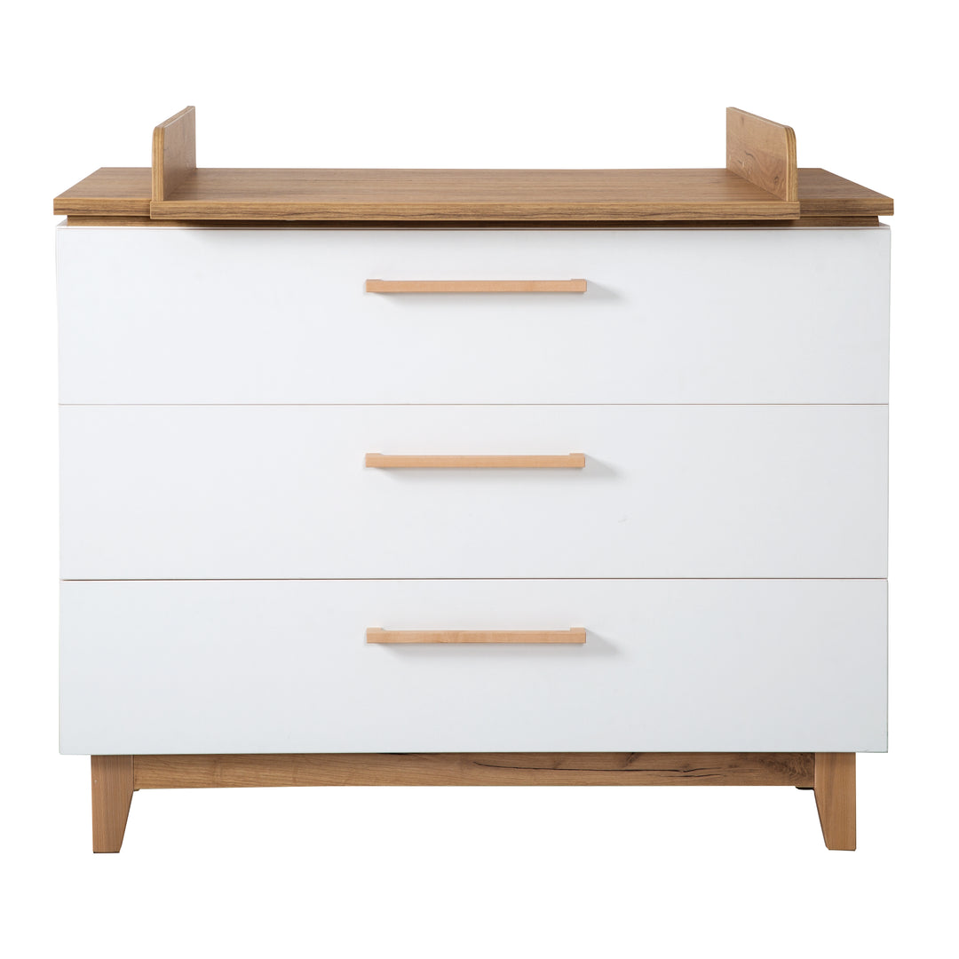 Cassettiera fasciatoio 'Finn' con piano fasciatoio removibile, ammortizzatore cassetto, 3 cassetti, altezza fasciatoio 94 cm – Ritaglio (6/9)