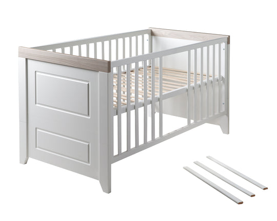 Set camera 'Felicia' incl. letto combinato 70 x 140 cm, cassettiera fasciatoio & 3ante armadio, luna elm / bianco – Ritaglio (6/21)