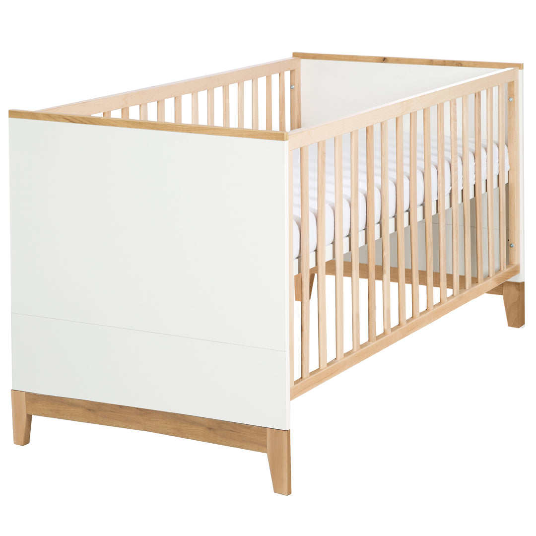 Kombi-Kinderbett 'Finn', 70 x 140 cm, höhenverstellbar, 3 Schlupfsprossen, umbaubar – Freisteller (1/6)